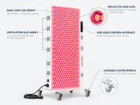 Red Light Therapy Panel Designed for Home Wellness, 580 LEDs, 7 Wavelengths, Adjustable Intensity — product view 3